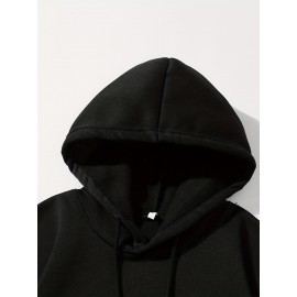 Men'S Casual King Crown Print Hoodie, 100% Polyester Long Sleeve Sweatshirt, Winter Knit Fabric with Slight Stretch, Regular Fit Hooded Top, 200g/m² - Trendy American Style Clothing Gift