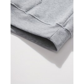 Men'S Casual King Crown Print Hoodie, 100% Polyester Long Sleeve Sweatshirt, Winter Knit Fabric with Slight Stretch, Regular Fit Hooded Top, 200g/m² - Trendy American Style Clothing Gift