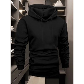 Men's OUTLAW Graphic Hooded Sweatshirt - Black with White Bold Lettering, Heavyweight 300gsm Pullover Hoodie, Casual Winter Warmth, Machine Washable, Streetwear & Outdoor Wear with Chest Pocket & Adjustable Hood
