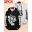 2-Pack Men'S Casual Long Sleeve Hooded Sweatshirts, Polyester Knit Fabric with Slight Stretch, Regular Fit, Alphabet Pattern, Sports Style Hooded Pullover for Outdoor, Leisure & Athletic Wear