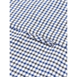 Men's Heavy-Duty Plaid Long Sleeve Dress Shirt - Winter Warmth Collar & Chest Pocket Button, Blue/White/Black/Brown Checkered Pattern, Loose Fit Casual & Formal Button-Up Coat Jacket-like Blazer (Machine Washable)