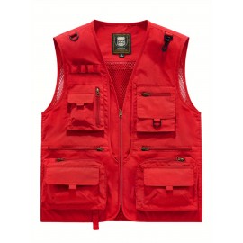 Men's Custom Logo Tactical Vest with ized Logo Printing - Heavy-Duty Multi-Pocket -Grade Vests for Outdoor,, - All-Season Wear (, MOLLE System Compatible, Durable Vest) - Add Your Logo