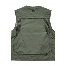 Men's Custom Logo Tactical Vest with ized Logo Printing - Heavy-Duty Multi-Pocket -Grade Vests for Outdoor,, - All-Season Wear (, MOLLE System Compatible, Durable Vest) - Add Your Logo