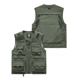 Men's Custom Logo Tactical Vest with ized Logo Printing - Heavy-Duty Multi-Pocket -Grade Vests for Outdoor,, - All-Season Wear (, MOLLE System Compatible, Durable Vest) - Add Your Logo