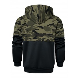 Men'S Camo Sports Lightweight Zip-Up Hoodie with Pockets - Army Style, Polyester Lining, Fall/Winter Wear, Regular Fit, Zip Closure, Casual Outdoor Hoodie|Camouflage Pattern|Zippered Jacke