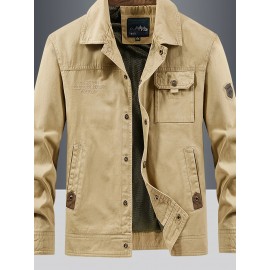 [Lightweight Jacket] Lightweight Nylon Men's Casual Work Jacket | 100% Nylon, 600 Grams, Multi-Pocket Button Design, Machine Washable, Suitable for Outdoor Use in Spring And Autumn with a Collar