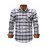 Men's Heavy-Duty Plaid Long Sleeve Dress Shirt - Winter Warmth Collar & Chest Pocket Button, Blue/White/Black/Brown Checkered Pattern, Loose Fit Casual & Formal Button-Up Coat Jacket-like Blazer (Machine Washable)