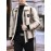 Men'S Winter Faux Fur Coat - Warm Color-Block Lapel Collar Jacket with Zipper Closure, Black & Beige Contrast Design, Regular Fit for Casual & Formal Wear, Polyester Lining, Stylish Streetwear, Faux Fur Coat